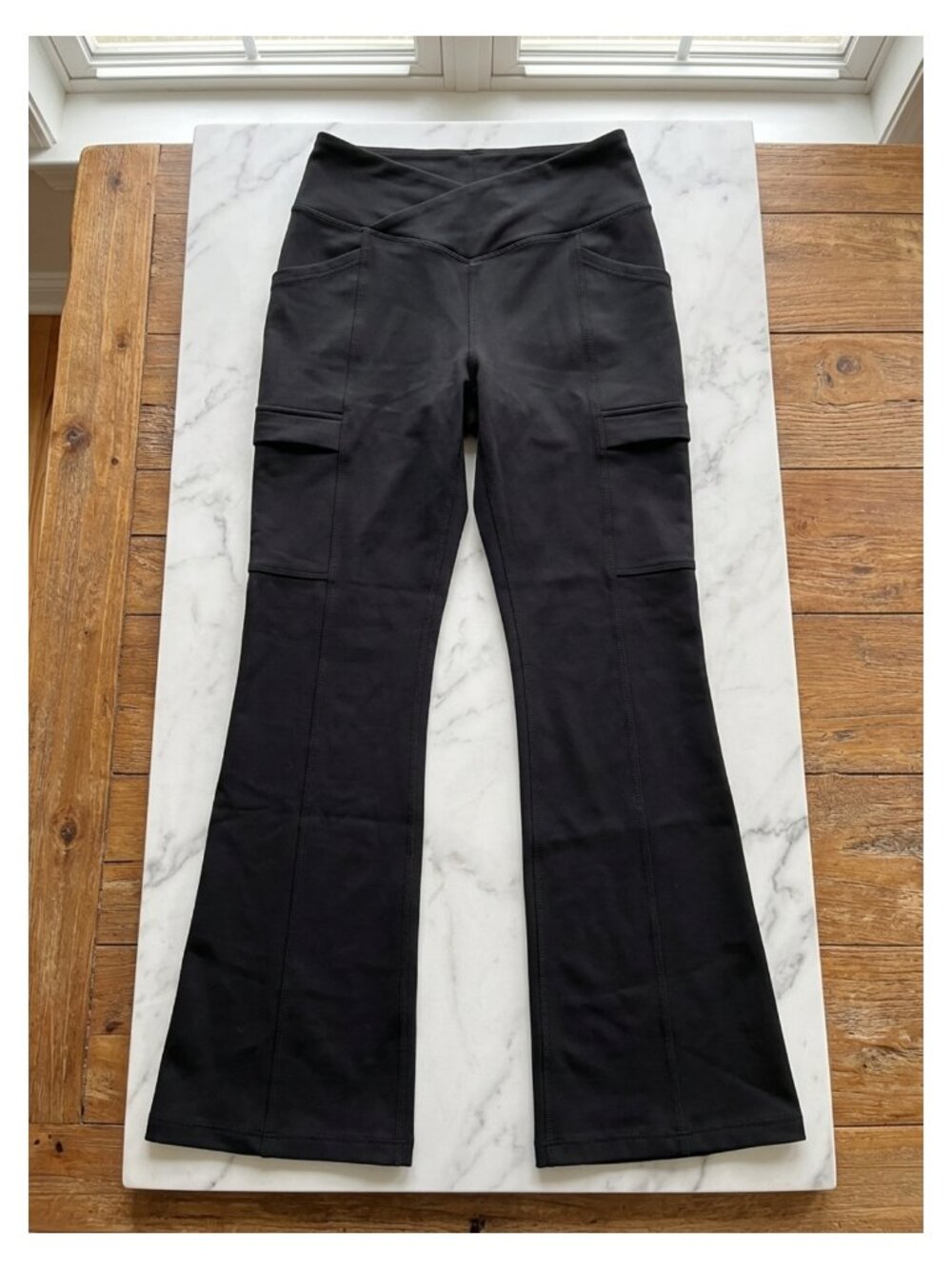 Women's Fleece Lined Flare Leggings 29 Inseam Winter Hiking Pants